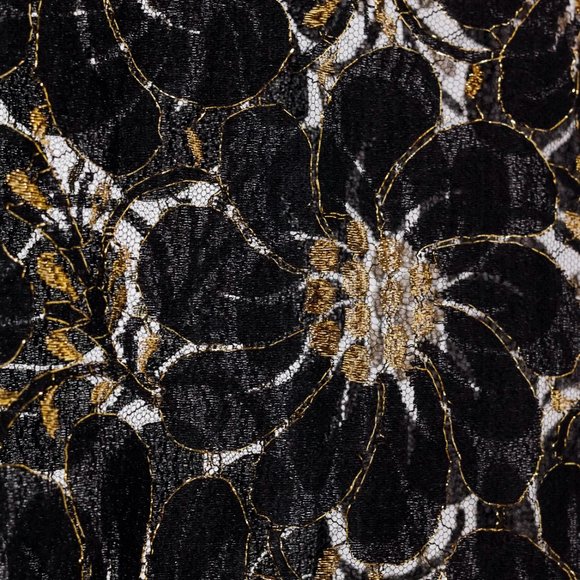 Rochas Floral Black and Gold Lace Top - Picture 6 of 9